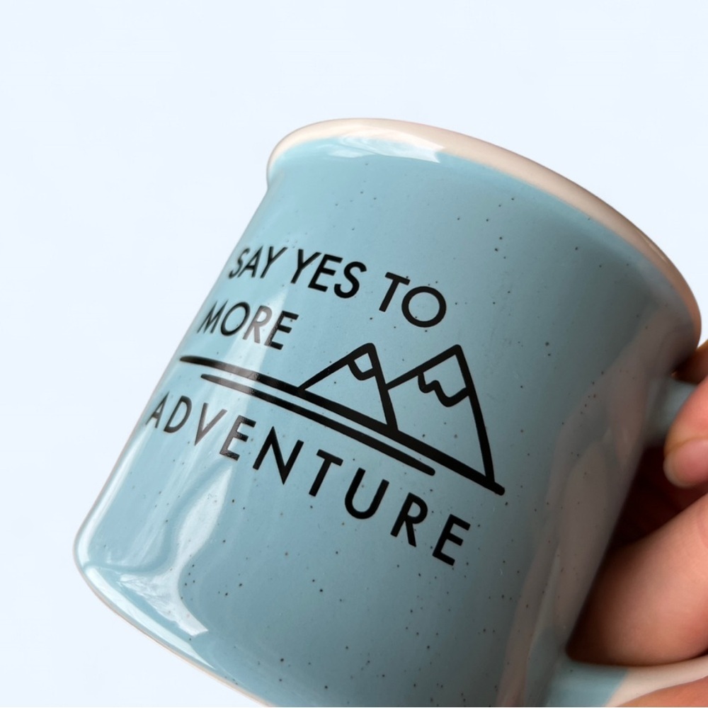 Indigo Light Blue Say Yes to More Adventure Coffee Tea Mug Gift Idea - Picture 5 of 6